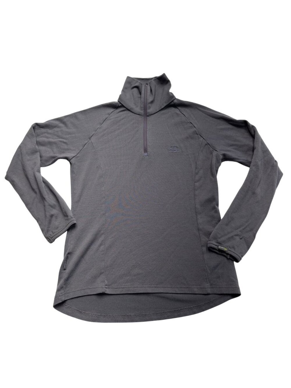 Icebreaker Bodyfit 260 Merino Wool Quarter Zip Womens Size M Gray Hole Flaw